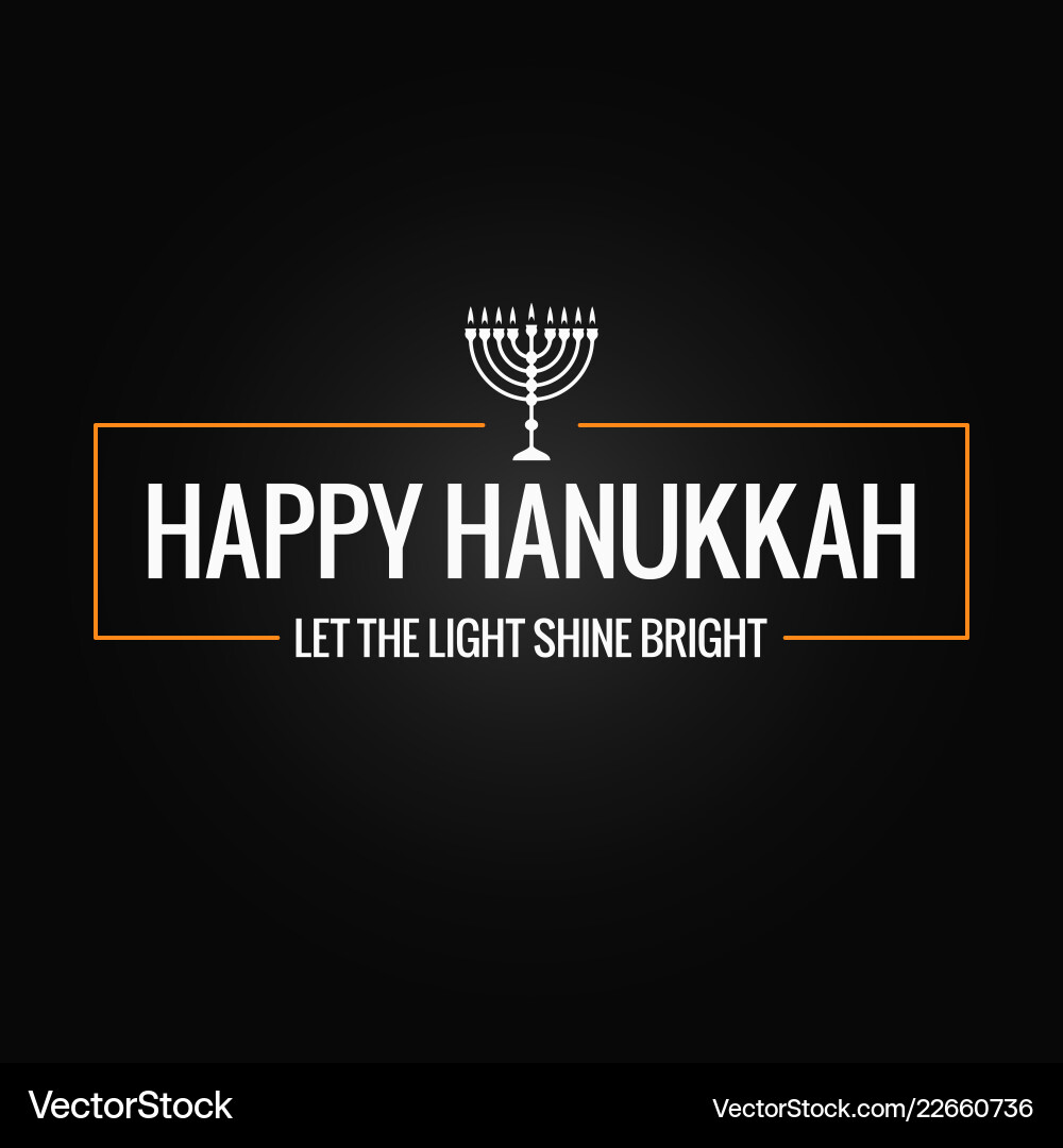 Happy hanukkah sign logo on black background Happy hanukkah sign logo on black background vector image