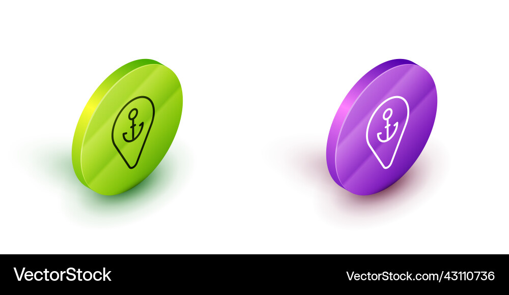Isometrischer Linienplaner mit Ankersymbol Isometrischer Linienplaner mit Ankersymbol vektorbild