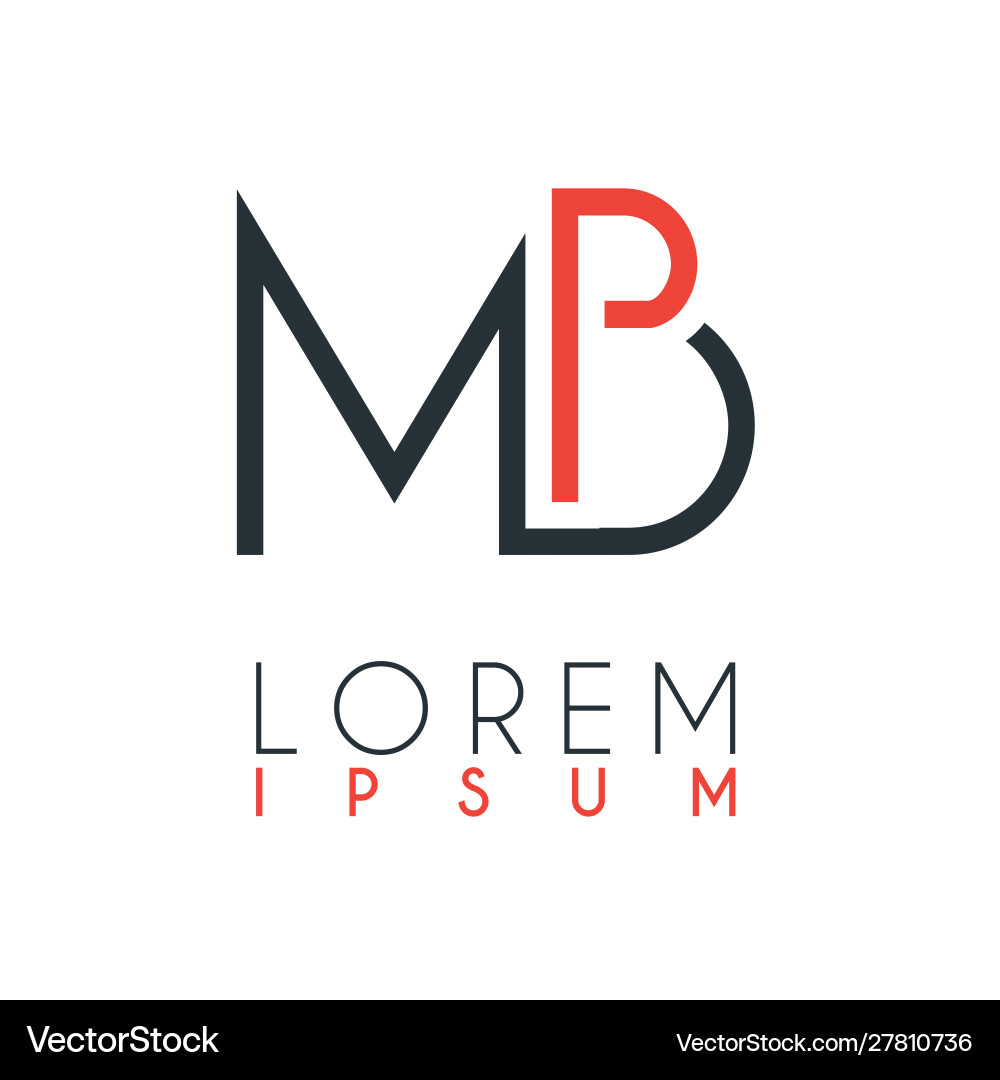 Logo between letter m and b or mb Logo between letter m and b or mb vector image
