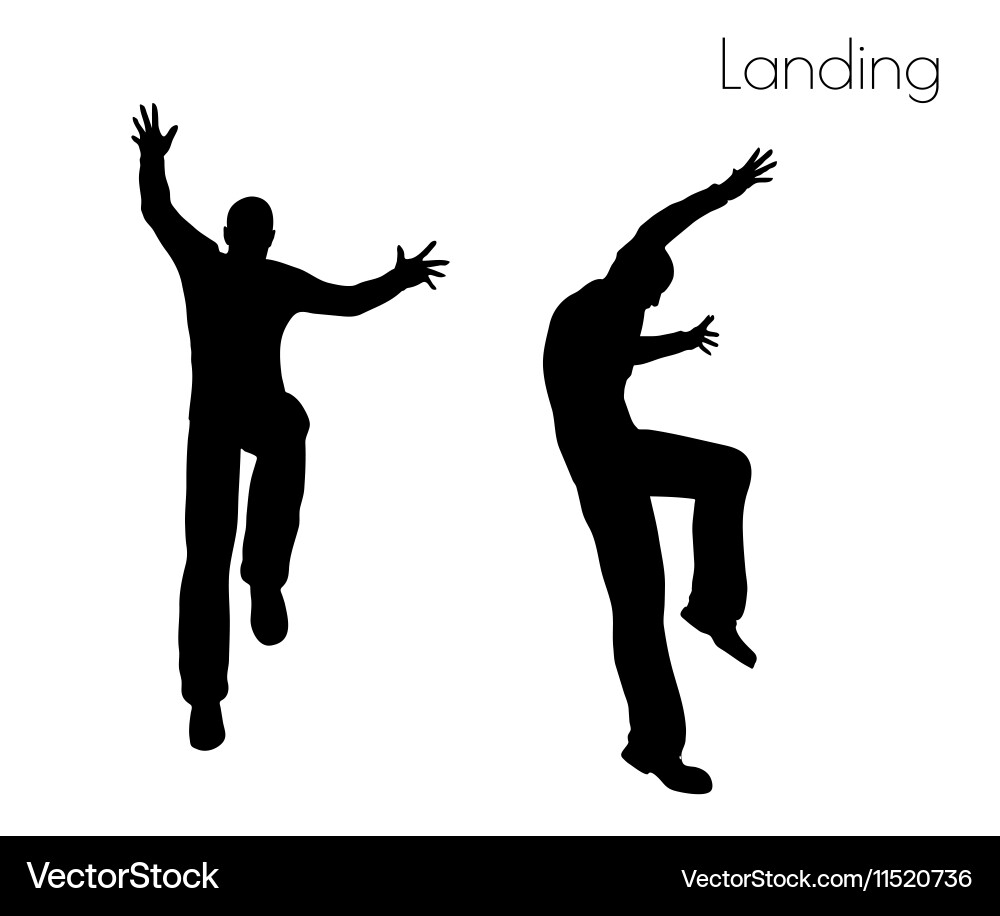 Man in landing action pose vector image