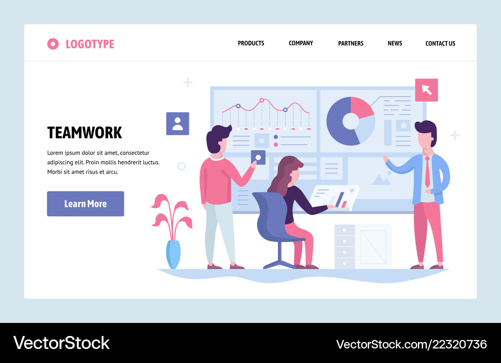Modern Finance Team Dashboard vector image