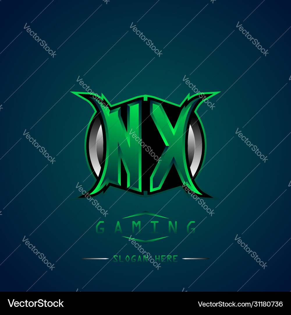 Nx initial logo design cool style for game Nx initial logo design cool style for game Vector Image
