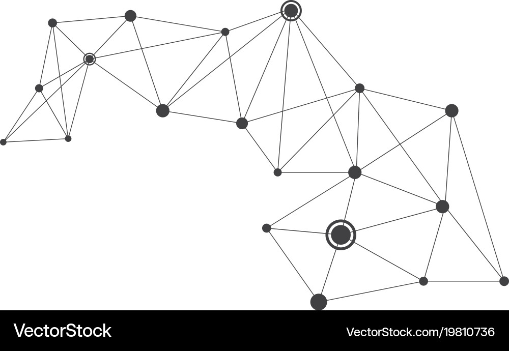Polygonal with connecting dots and lines Vector Image