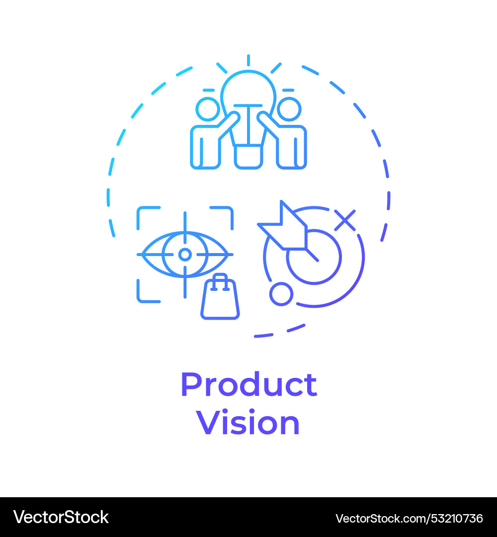 Product vision blue gradient concept icon Vector Image