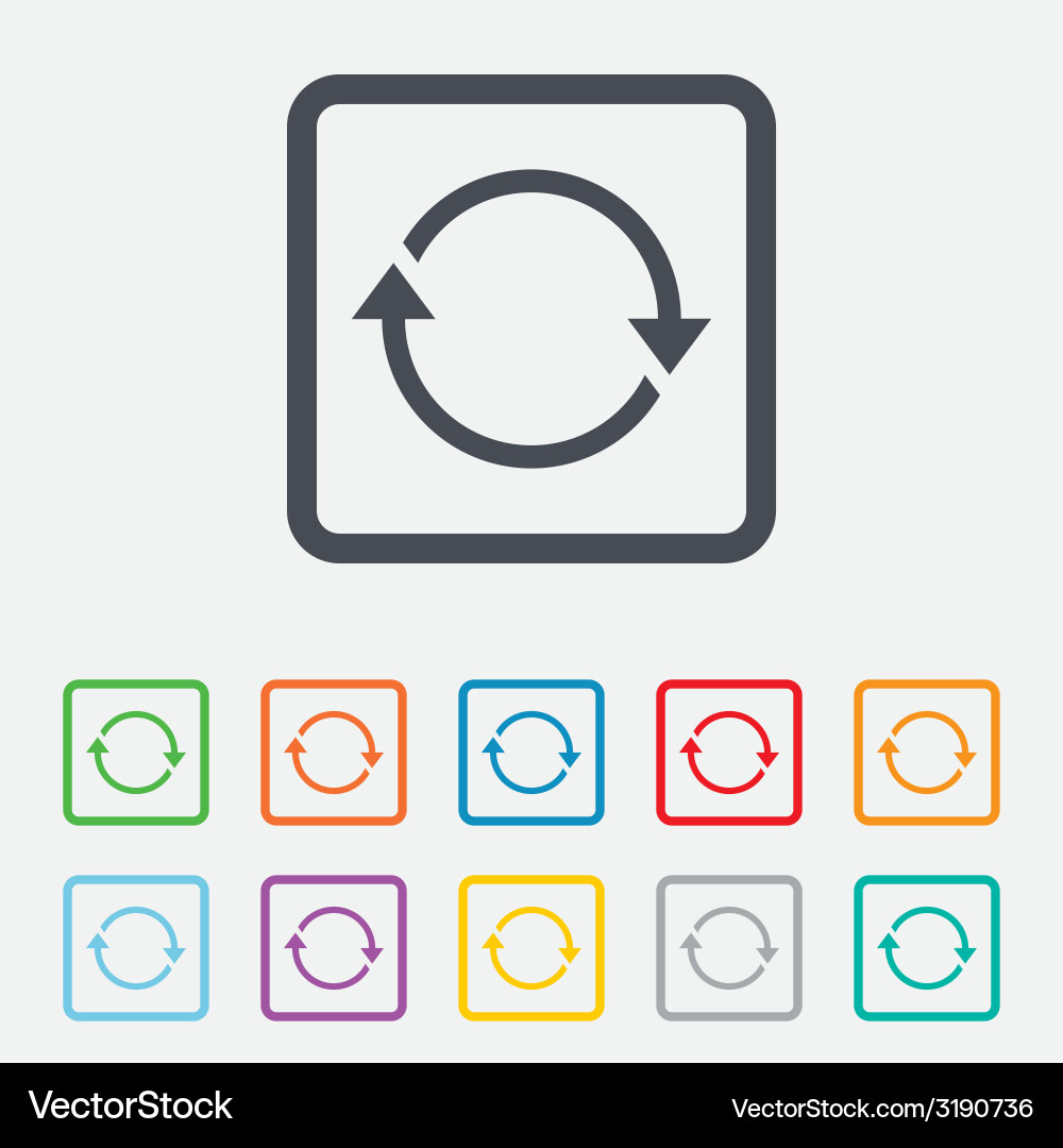 Rotation icon repeat symbol refresh sign vector image