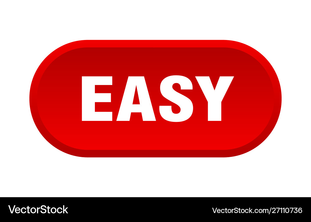 Rounded Red Button Sign vector image