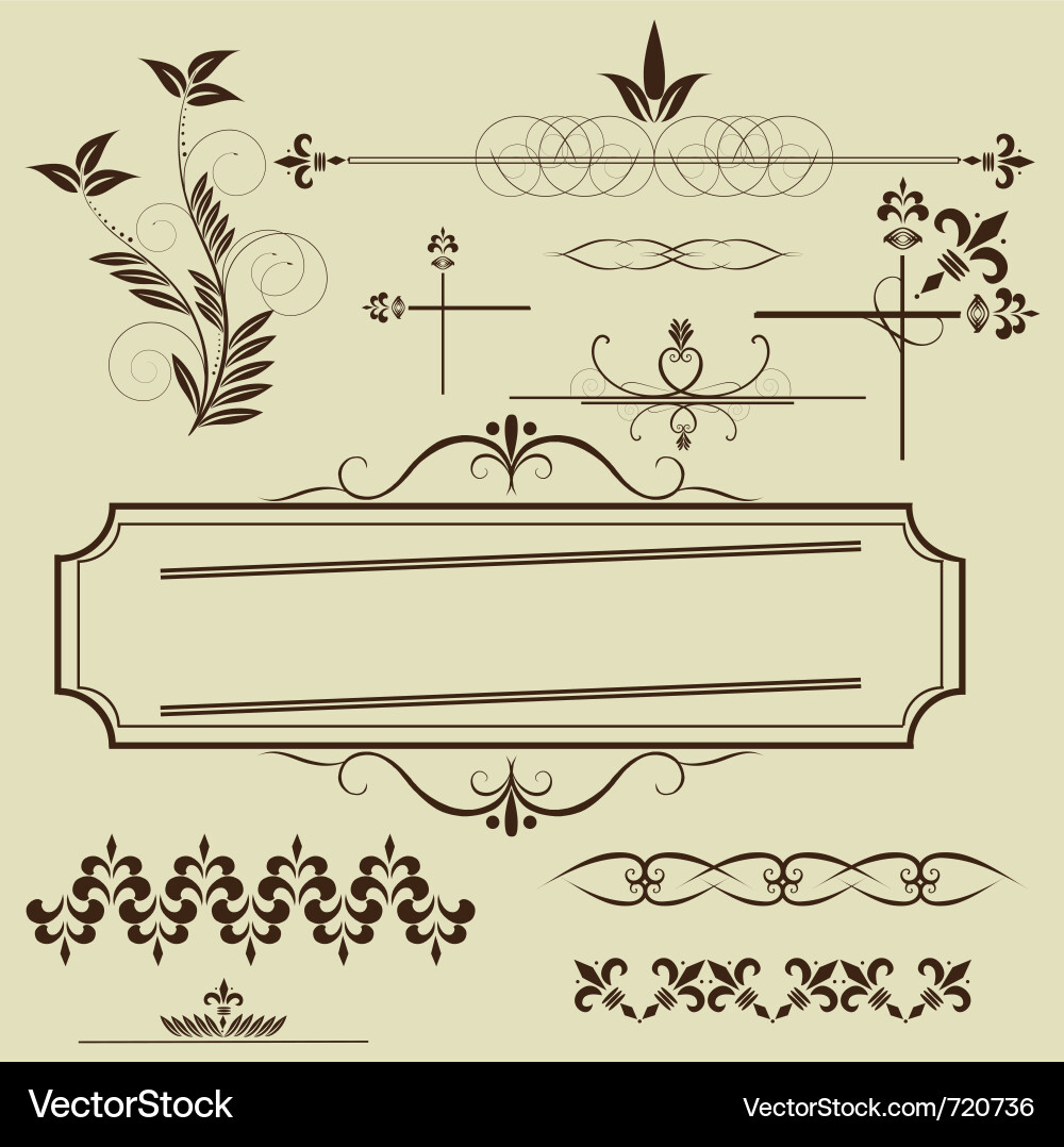 Vintage Floral Ornaments Vector Image