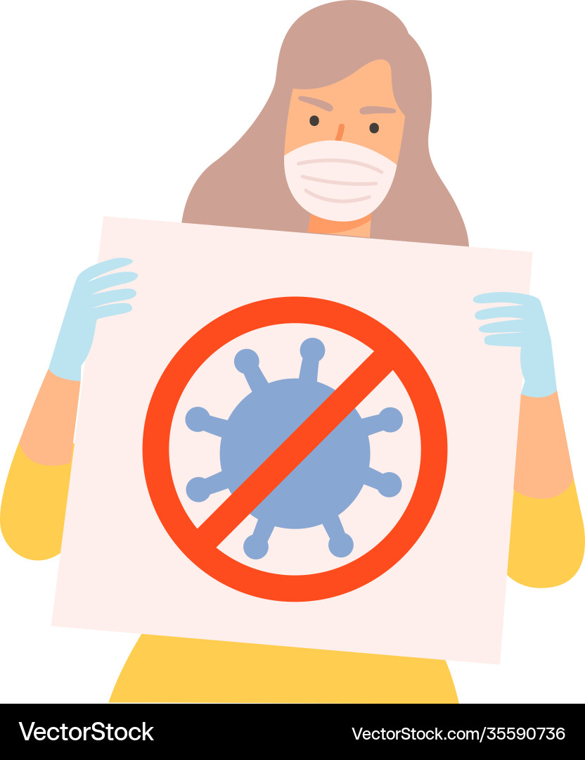 Woman wearing protective medical face mask Woman wearing protective medical face mask vector image