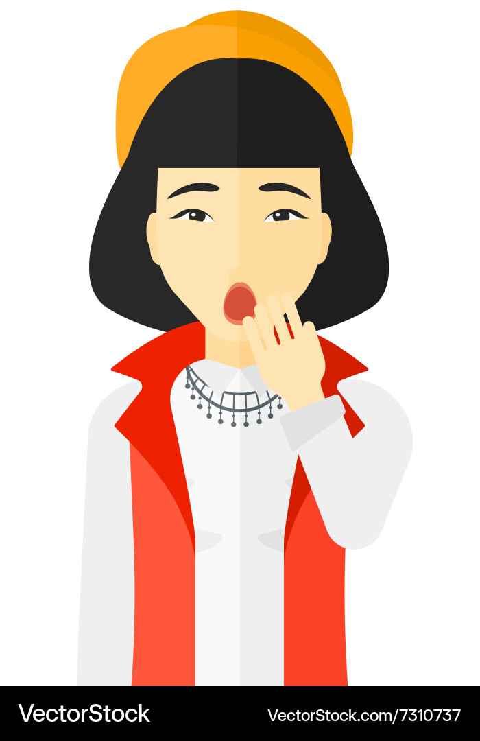 Apathetic young woman yawning Vector Image
