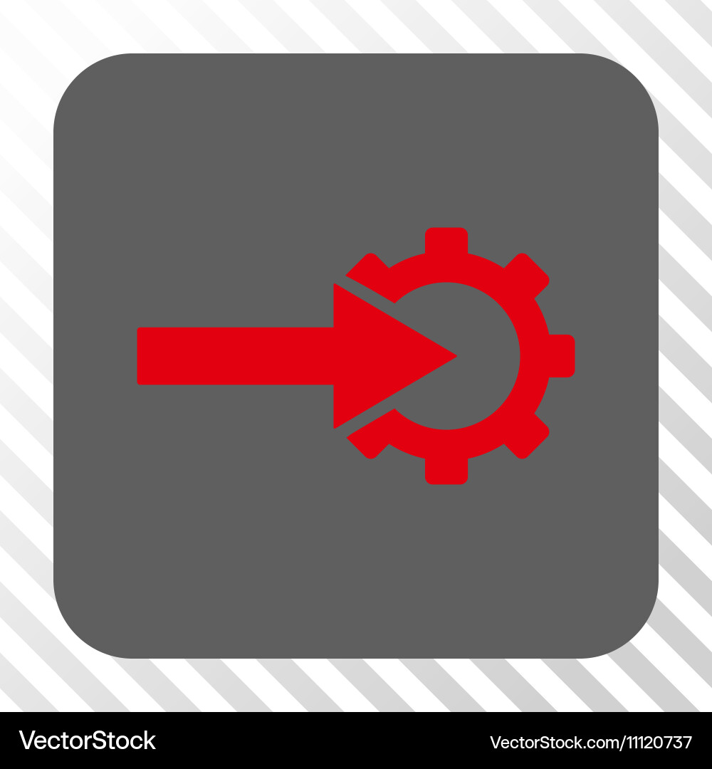 Cog integration rounded square button vector image