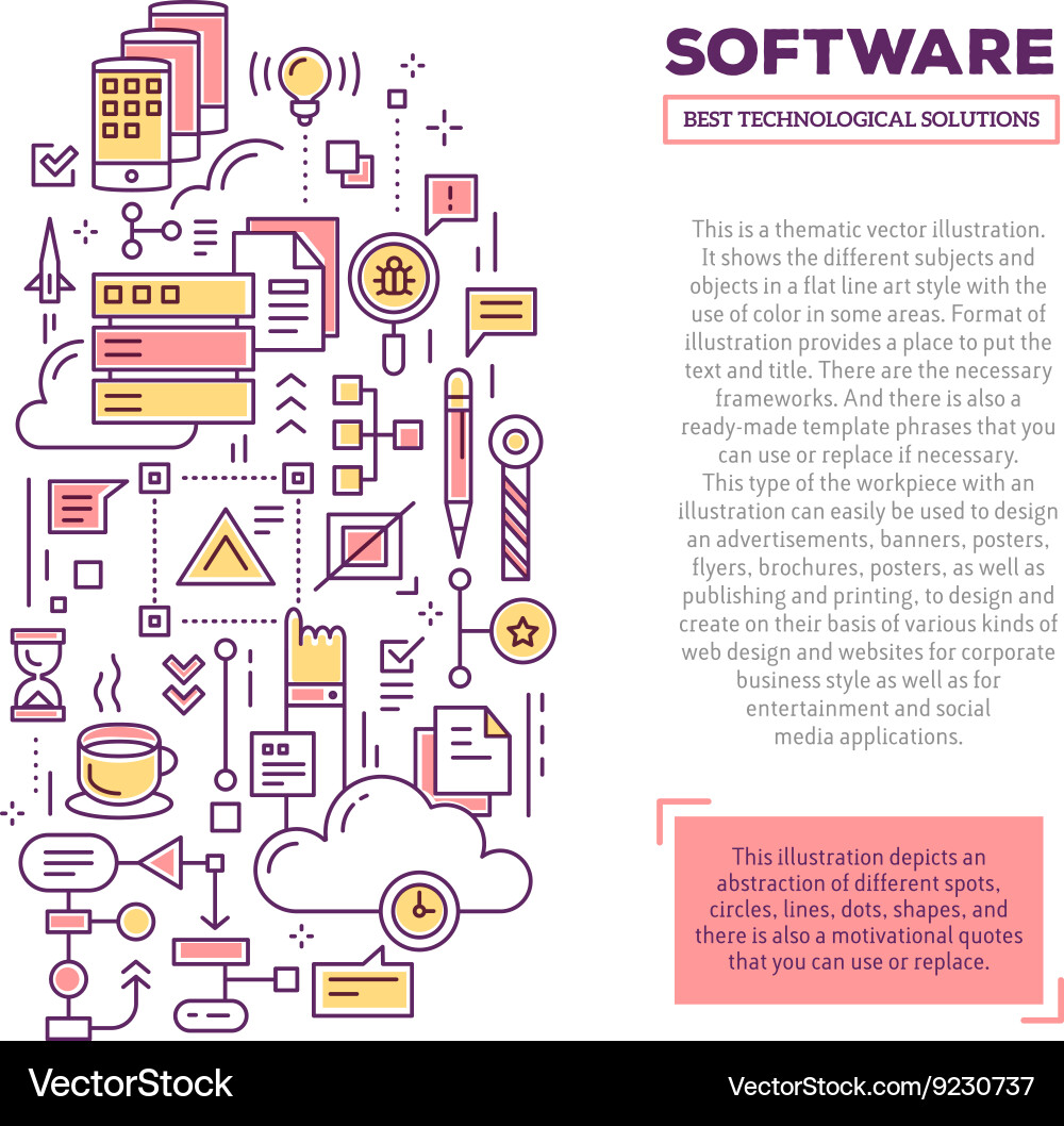 Creative concept of application software wit vector image