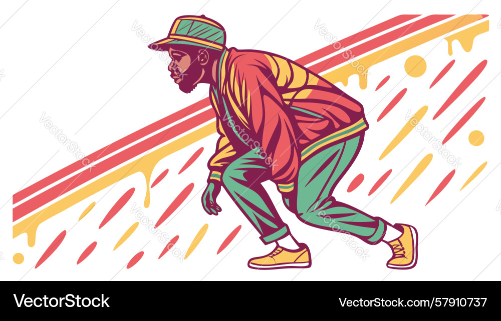 Dynamic running man design generative ai Vector Image