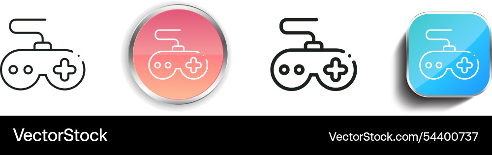 Game control icon thin linear regular and button Vector Image