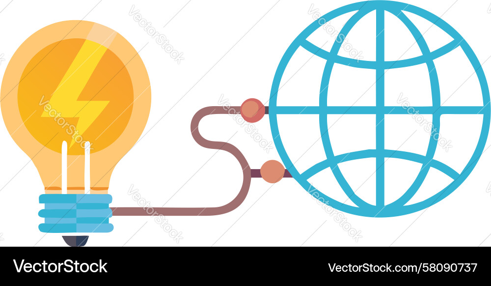 Global Connected Lightbulb Network Vector Image