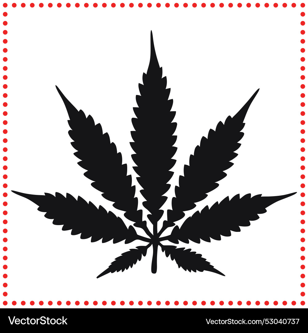 Iconic cannabis leaf silhouette for contemporary Iconic cannabis leaf silhouette for contemporary vector image