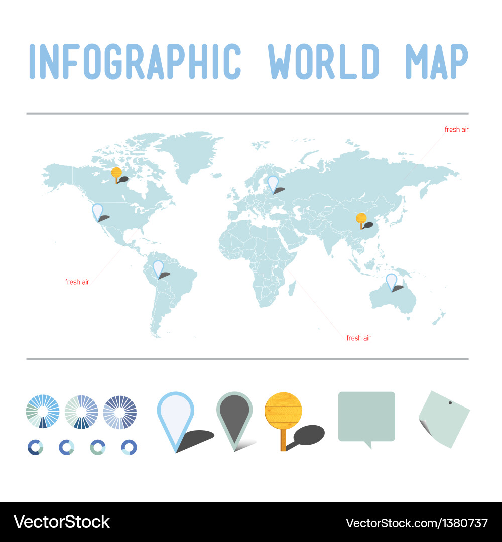 Infographic world map Royalty Free Vector Image