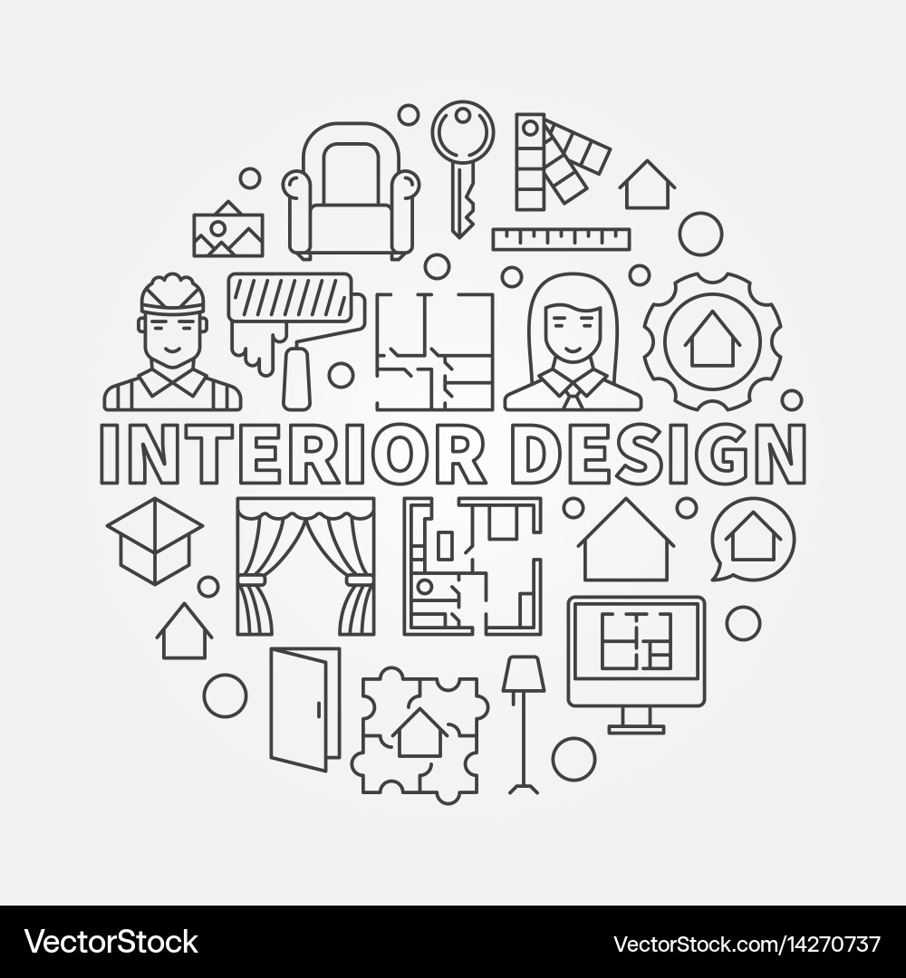 Interior design Royalty Free Vector Image - VectorStock