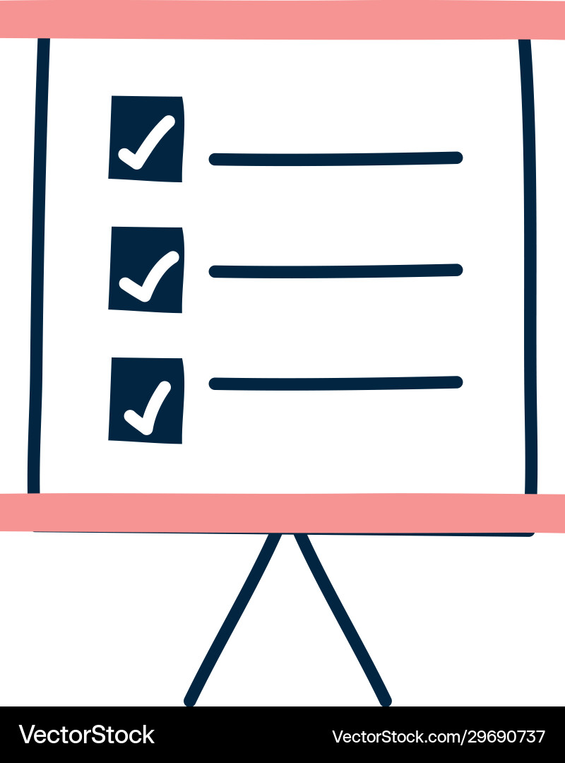 Isolated check marks board doodle line fill style Vector Image