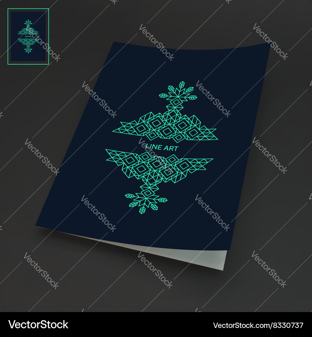 Line art design calligraphic linear element vector image