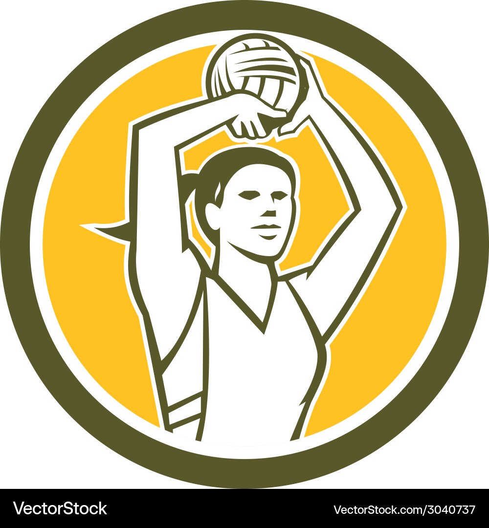 Netball Player Shooting in Circle vector image