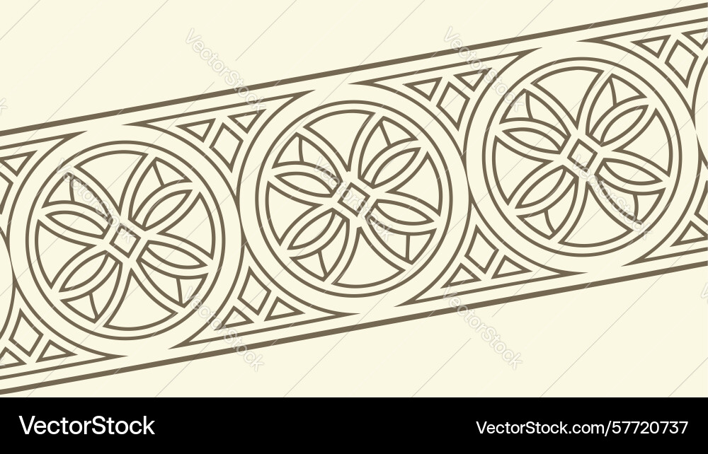 Ornate circular geometric pattern border design vector image