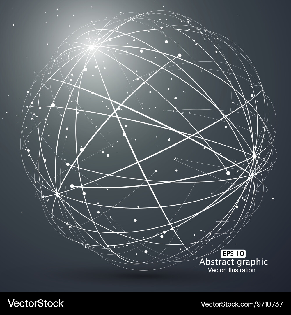 Point and curve constructed the sphere wireframe vector image