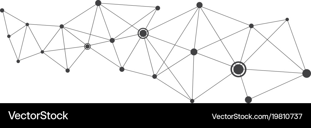 Polygonal with connecting dots and lines vector image