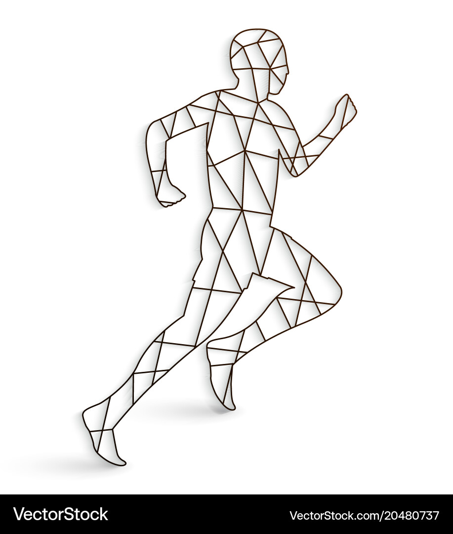 Running man with lines on a white background vector image