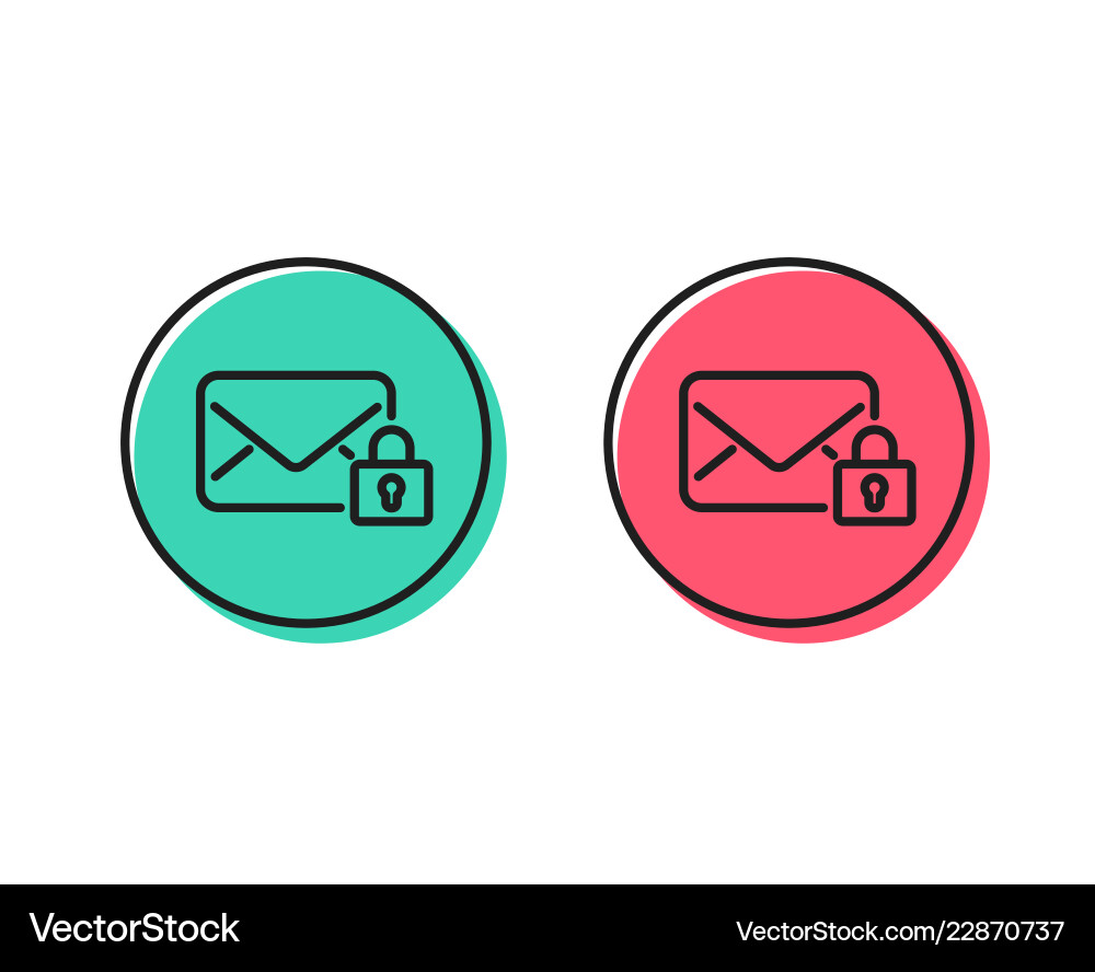 Secure mail line icon private message Secure mail line icon private message Vector Image