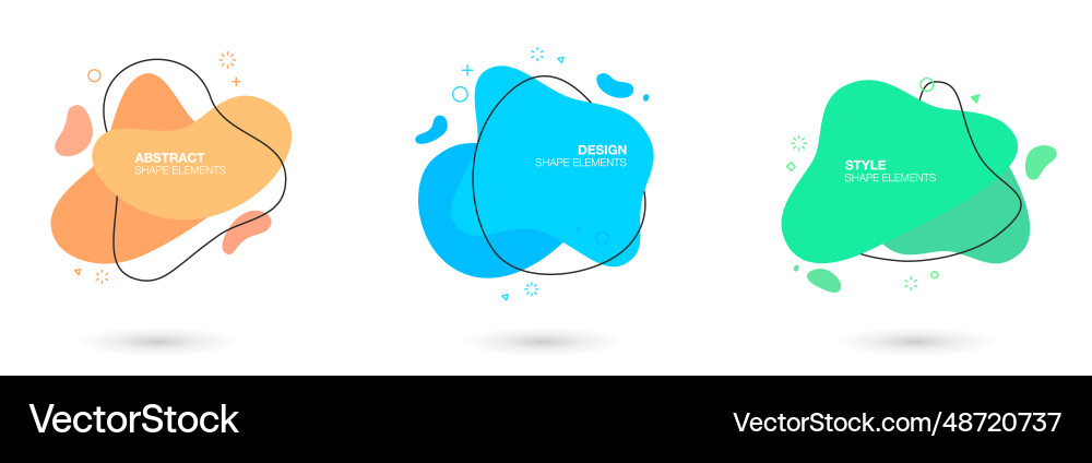 Set of abstract liquid shape graphic elements Set of abstract liquid shape graphic elements vector image