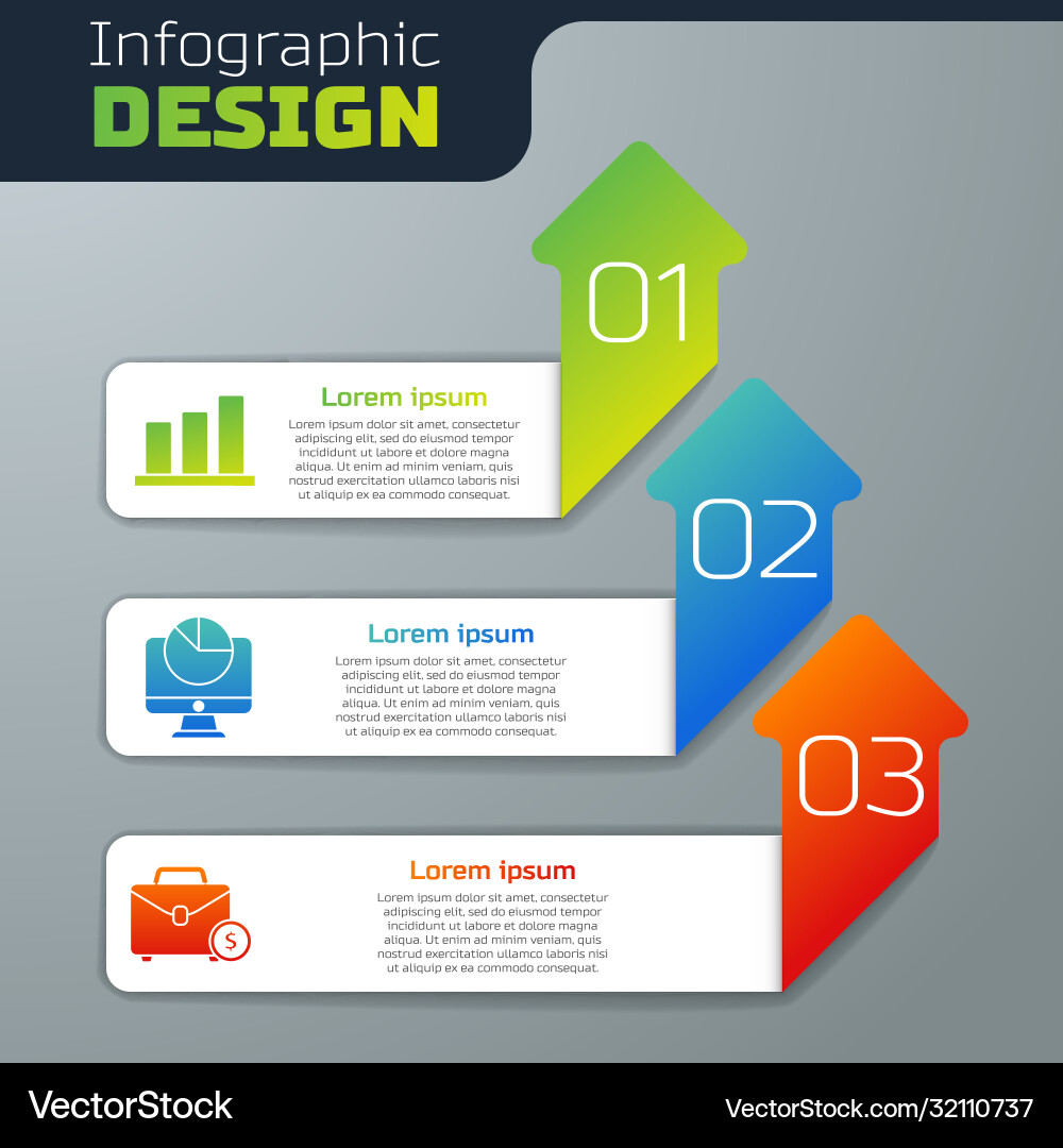 Set pie chart infographic computer monitor Vector Image