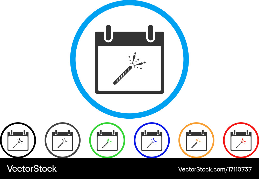 Sparkler firecracker calendar day rounded icon vector image
