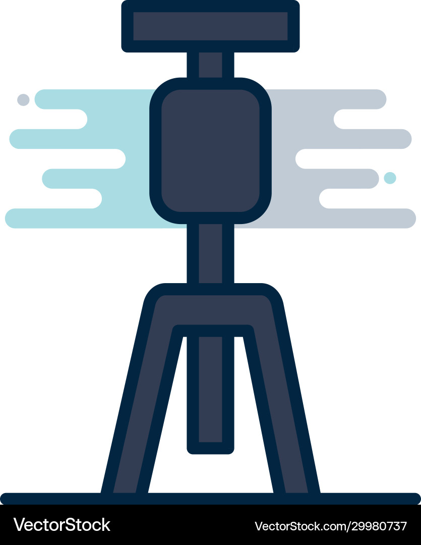 Tripod device line fill block style icon vector image