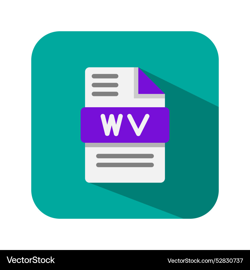 Wv audio file flat icons format document files Vector Image