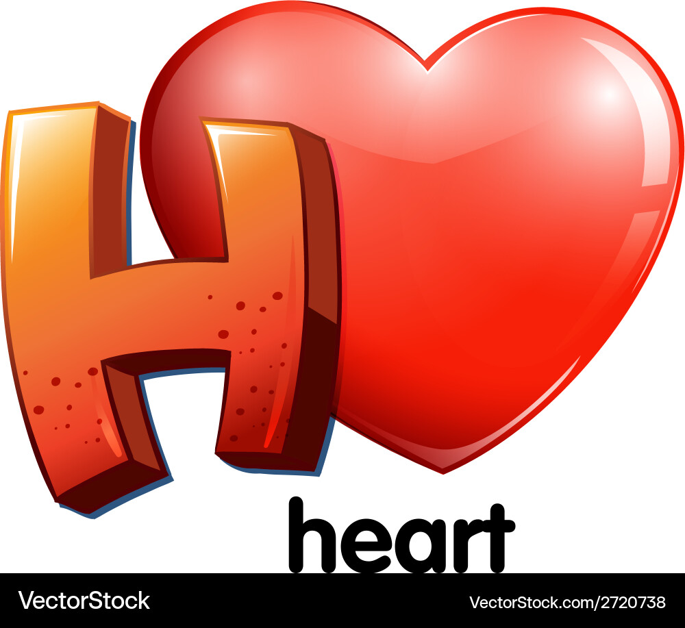 A letter h for heart – Royalty-Free Vector | VectorStock