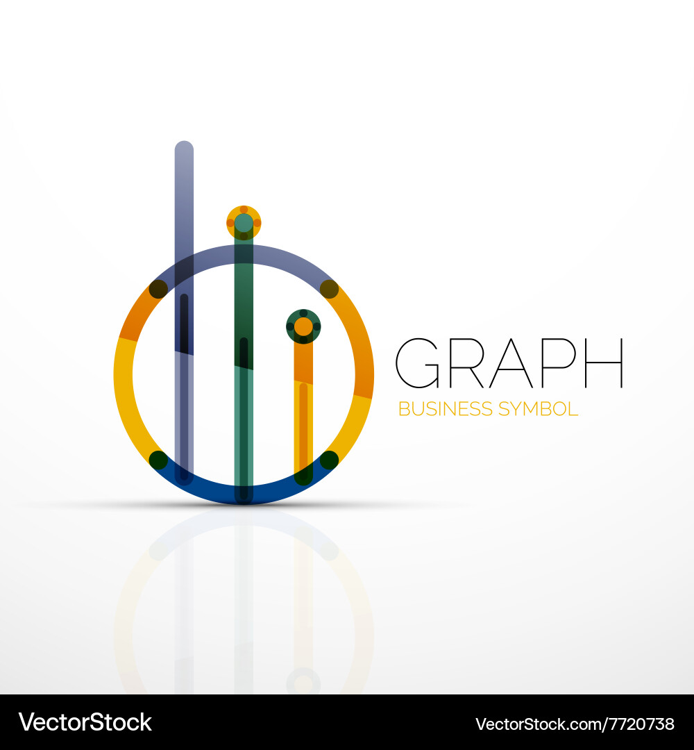 Abstract logo idea linear chart or graph vector image
