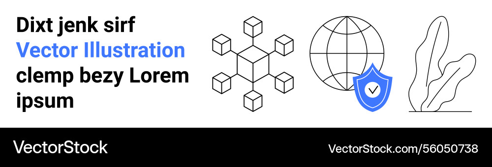Blockchain network cube global security icon Blockchain network cube global security icon Vector Image