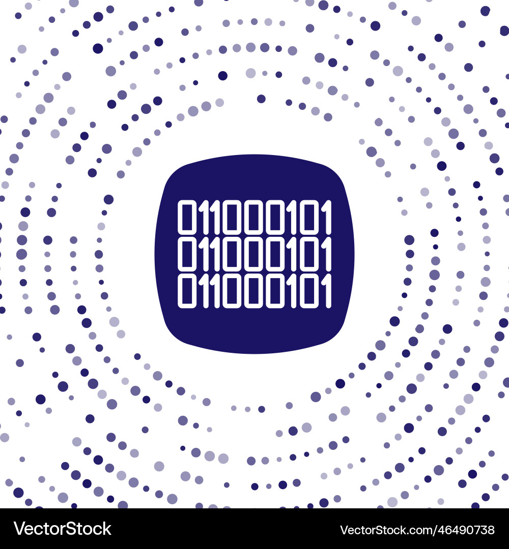 Blue binary code icon isolated on white background Blue binary code icon isolated on white background vector image