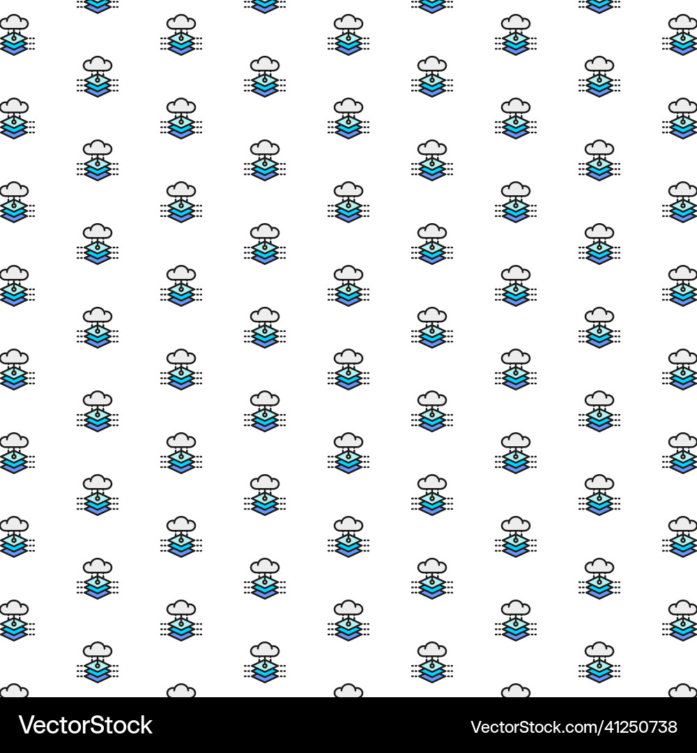 Cloud with artificial intelligence server Cloud with artificial intelligence server vector image