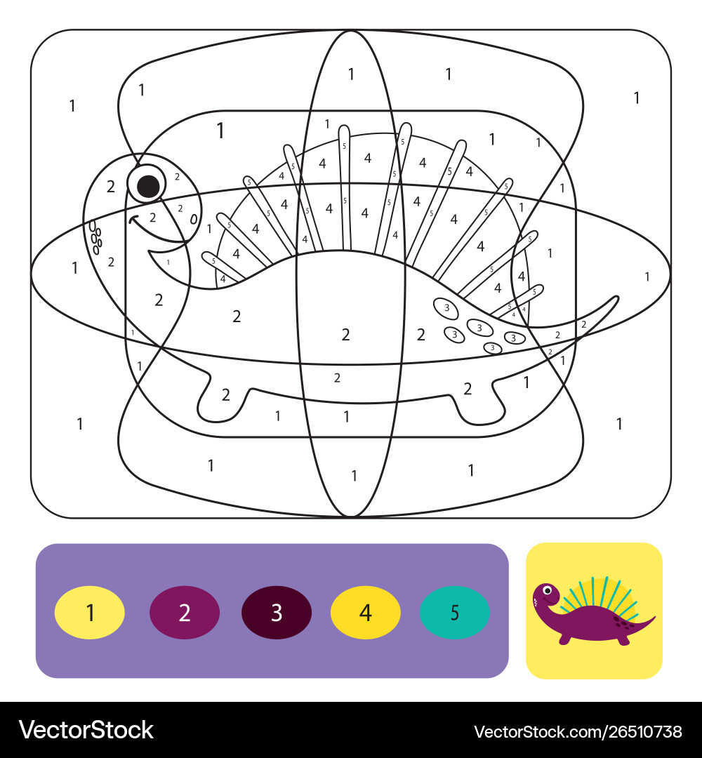 Cute dino coloring page for kids puzzle Cute dino coloring page for kids puzzle vector image