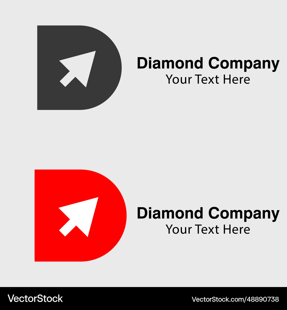 D letter cursor click logo design Vector Image