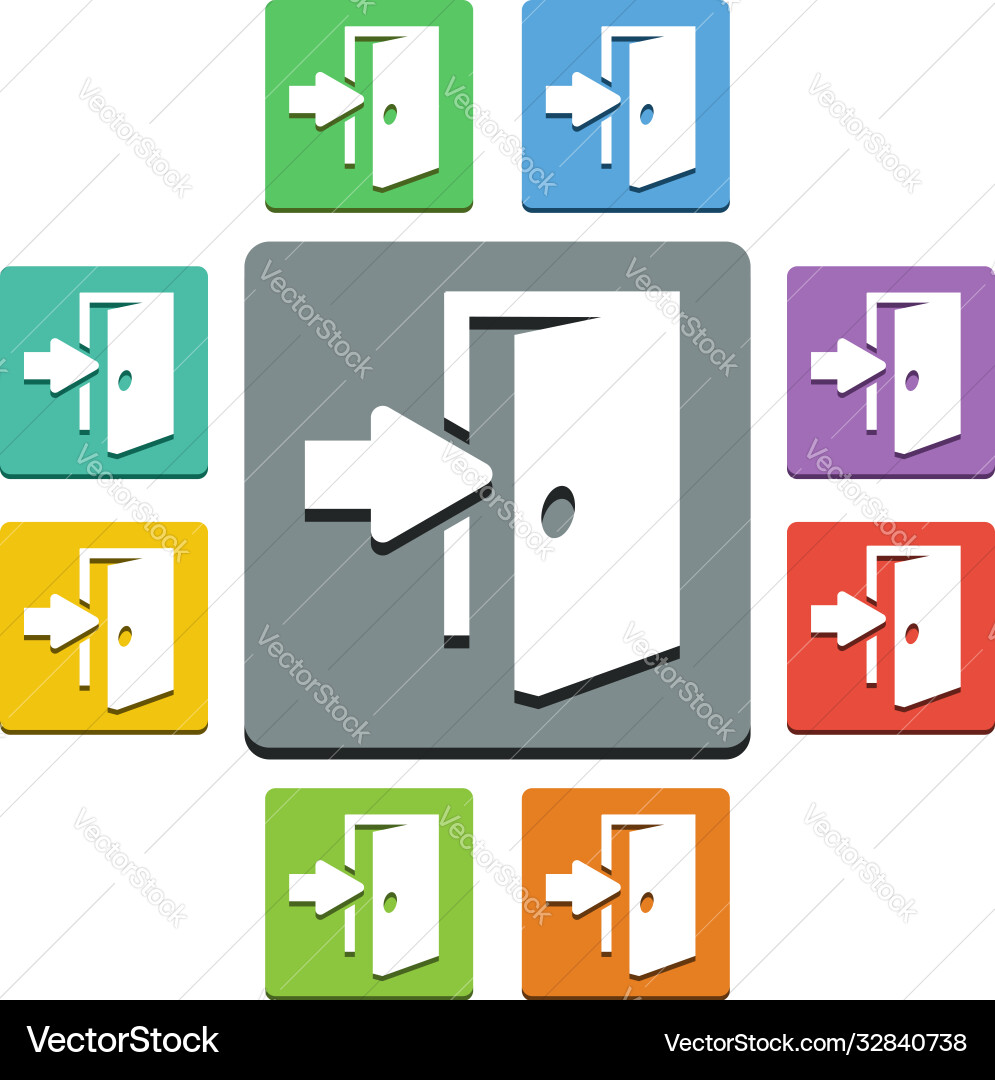 Exit icons - almost flat style Exit icons - almost flat style vector image