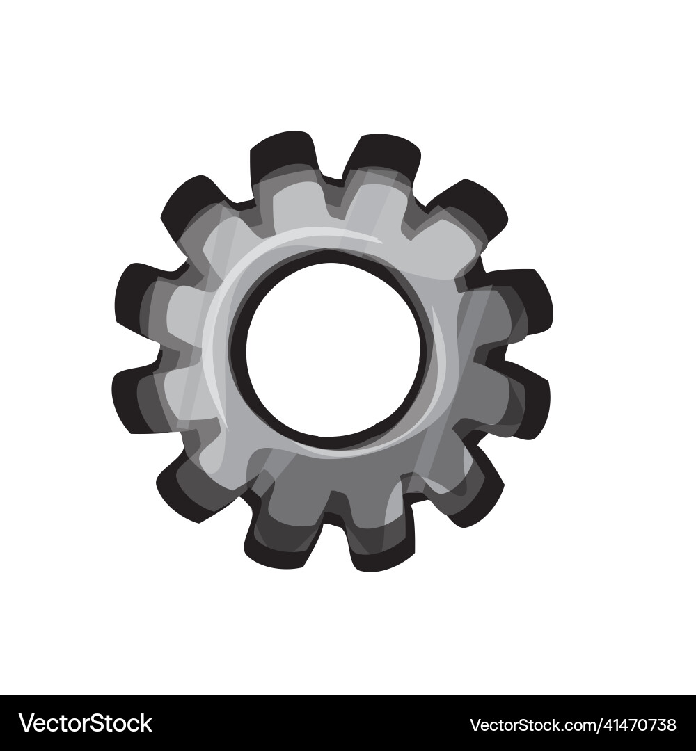 Game ui settings button in grey color cartoon vector image