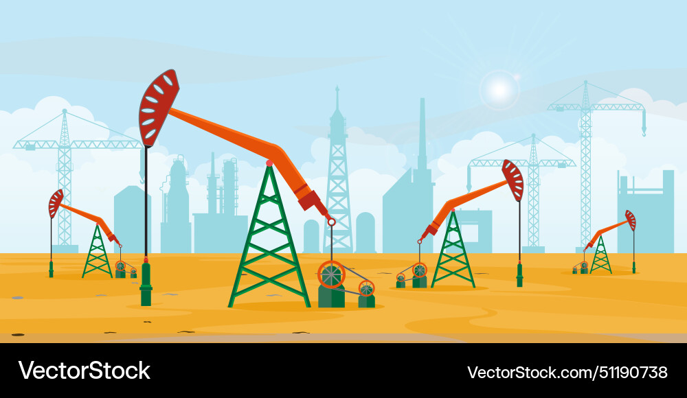 Landschaft der Ölgasindustrie Landschaft der Ölgasindustrie vektorbild