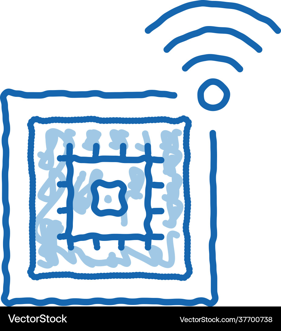 Microchip doodle icon hand drawn Vector Image