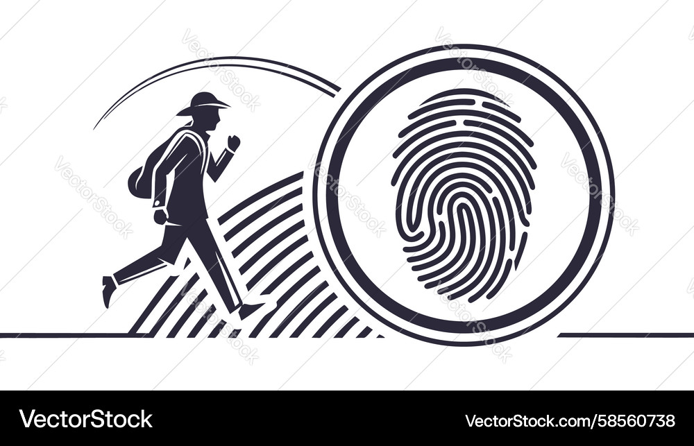 Running Towards Digital Identity Vector Image