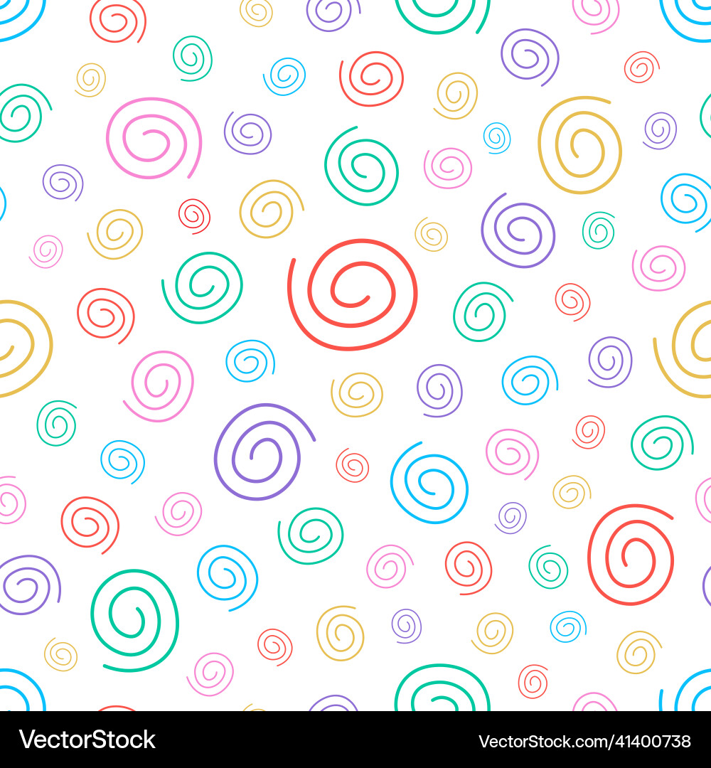 Seamless curly pattern - colorful design vector image