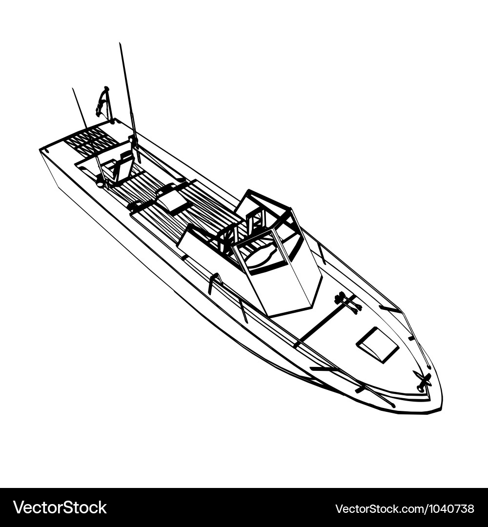 Seaside Motorboot Vektorbild