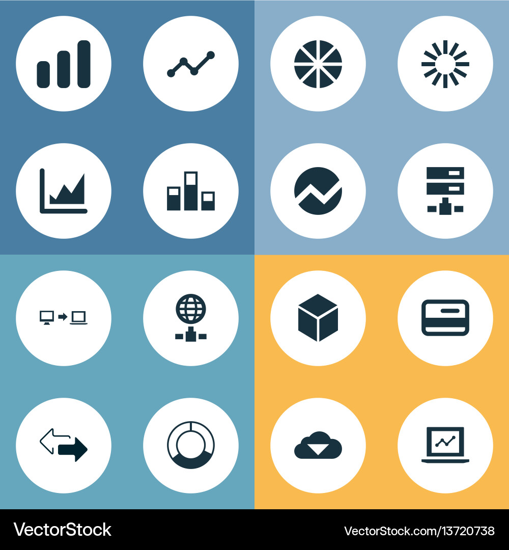 Set of simple analysis icons Set of simple analysis icons Vector Image