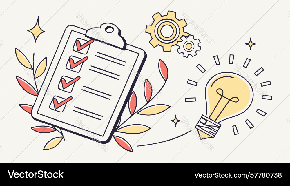 Strategic task checklist process optimization vector image